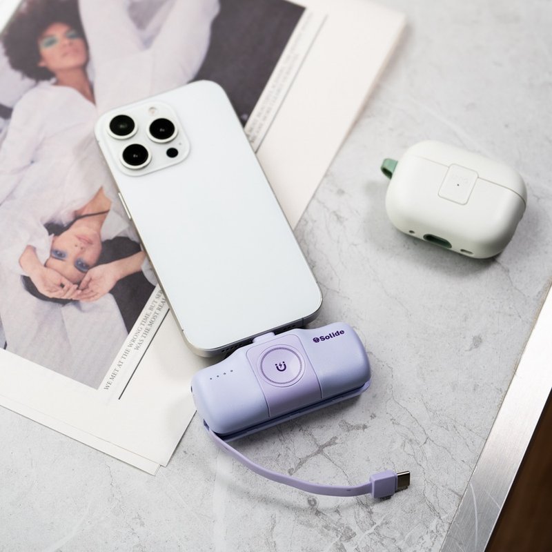 Type-C Hammer Multi-Function Lightweight Universal Power Bank-Purple - ที่ชาร์จ - วัสดุอื่นๆ สีม่วง