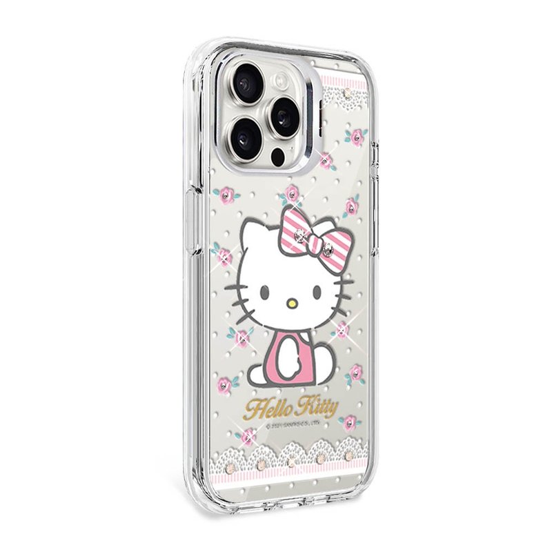 三麗鷗 iPhone 全系列 防震雙料隱形立架彩鑽手機殼-凱蒂蕾絲夢 - 手機殼/手機套 - 其他材質 多色