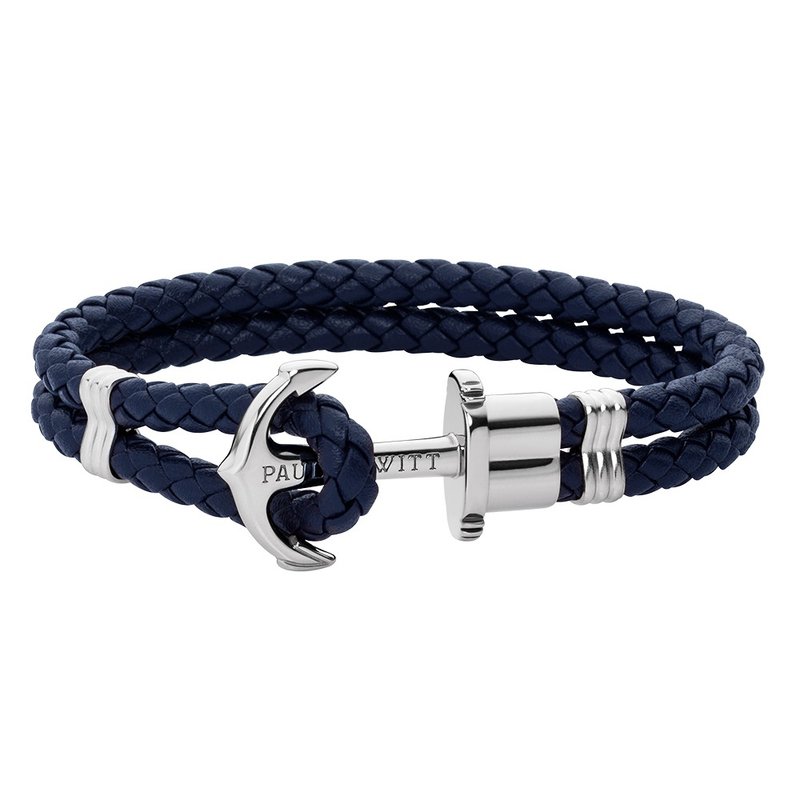 Paul Hewitt Anchor Bracelet PHREP Sliver PH-PH-L-S-N - 手鍊/手環 - 真皮 藍色