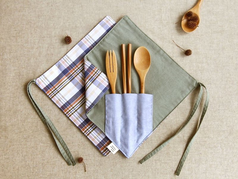 [Yijiao Chopsticks Set]-A sense of personality - Cutlery & Flatware - Cotton & Hemp Blue