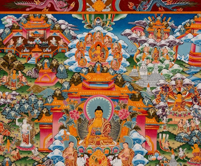 ブータン タンカ 仏教 絵画 仏画 ブッダ 仏陀 チベット オブジェ ブータン タンカ 仏教 絵画 仏画 ブッダ 仏陀 チベット オブジェ
