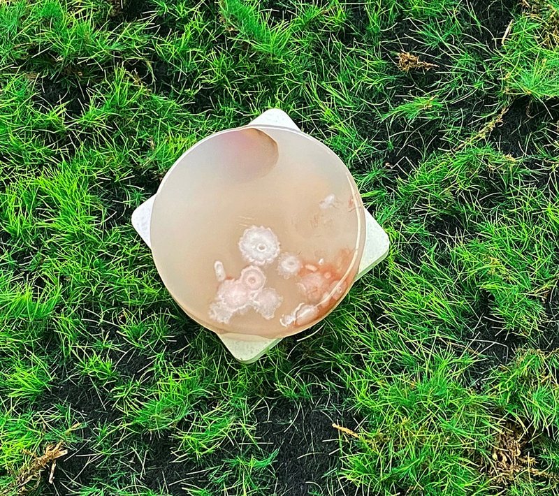 Natural ice transparent jelly body cherry blossom agate landscape Stone cute romantic energy prosperous marriage prosperous popularity - Items for Display - Crystal Multicolor