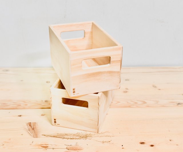 穴あき取手付木箱1号高箱 [23×15×13] - 木工シリーズ - ご自宅に