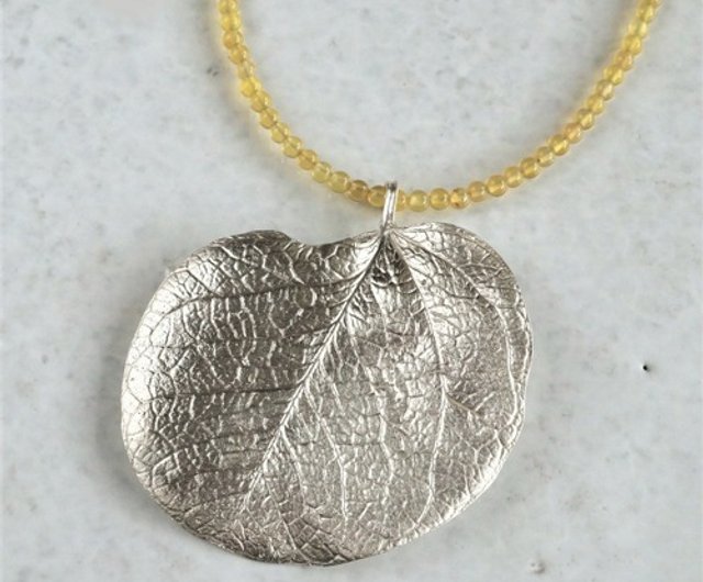 Eucalyptus leaf necklace [P073SV(NS)] - สตูดิโอ ateliersimo สร้อย