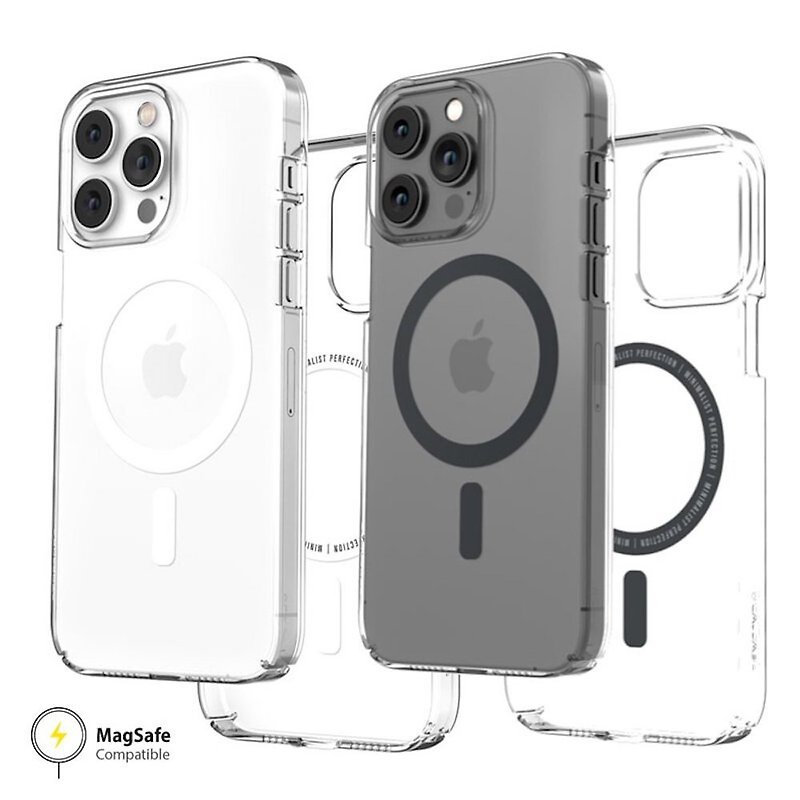 塑膠 手機殼/手機套 多色 - iPhone 14 Pro Max-美國Caudabe Lucid Clear MagSafe 玻璃感手機