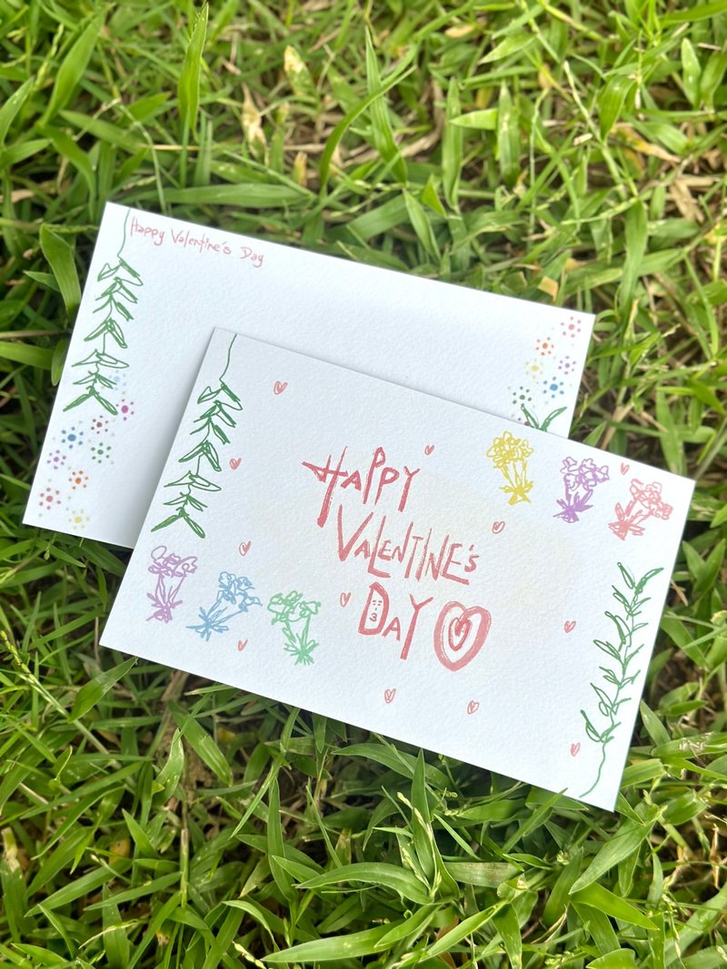 Handwritten postcard #valentine’s day flowers - การ์ด/โปสการ์ด - กระดาษ 