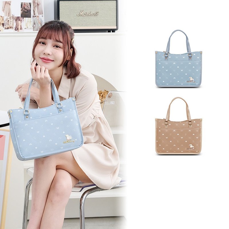 [Exclusive Design] Miss Brown-Sweet and practical square tote bag-two colors in total - Handbags & Totes - Faux Leather Multicolor