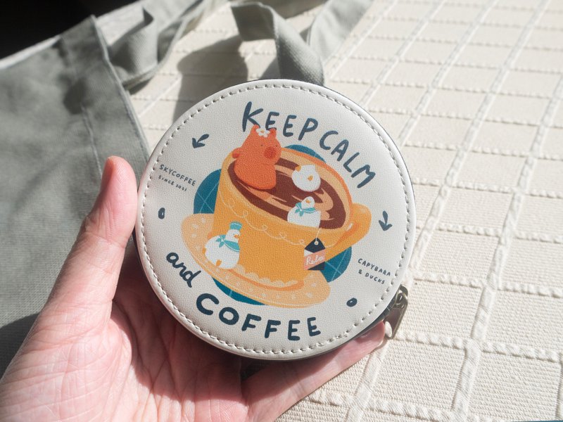 Keep Calm and Coffee PU硬殼圓錢包 - 零錢包/小錢包 - 其他材質 