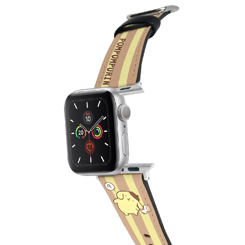 【Hong Man】三麗鷗系列 Apple Watch 皮革錶帶 布丁狗 倉鼠小夥 - 錶帶 - 人造皮革 卡其色
