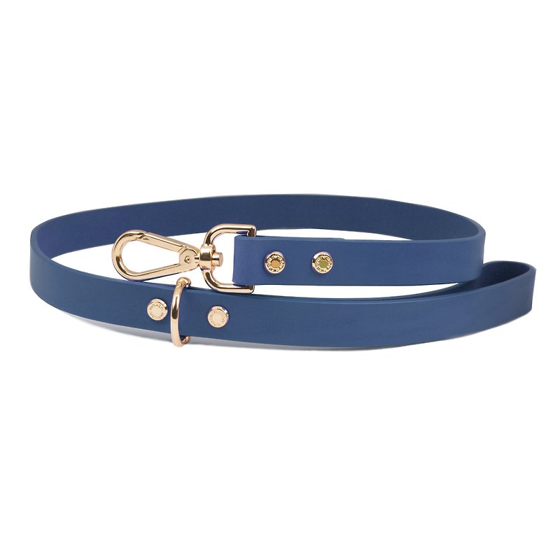 Genuine Leather Collars & Leashes Blue - Cittadino Italy Planted Leather Leash-Moonlight Blue