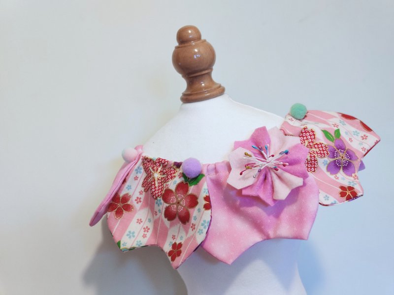 Sakura 櫻花花瓣造型頸飾 頸項 collar - 寵物衣服 - 棉．麻 粉紅色