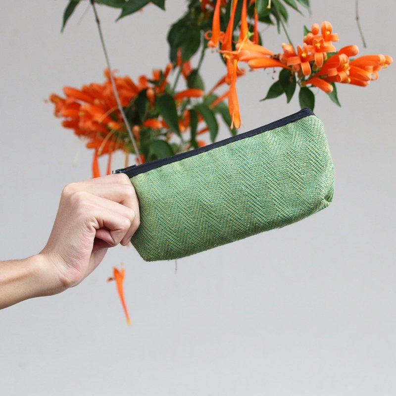 蘋果綠筆袋 - 鉛筆盒/筆袋 - 棉．麻 綠色