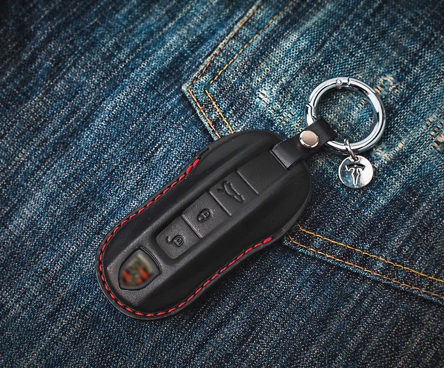 PORSCHE Key Chain Leather Car Key Fob Cover Remote Key Case -  Denmark