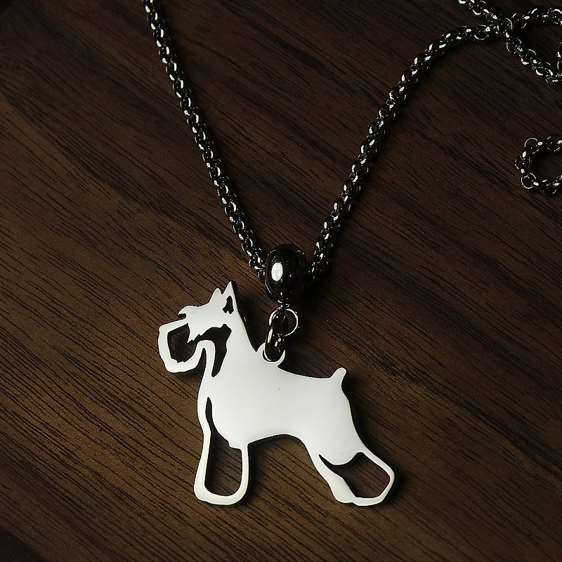 [Loveit] Stainless Steel Long Necklace - Cutout Dog - Keychains - Other Metals Silver