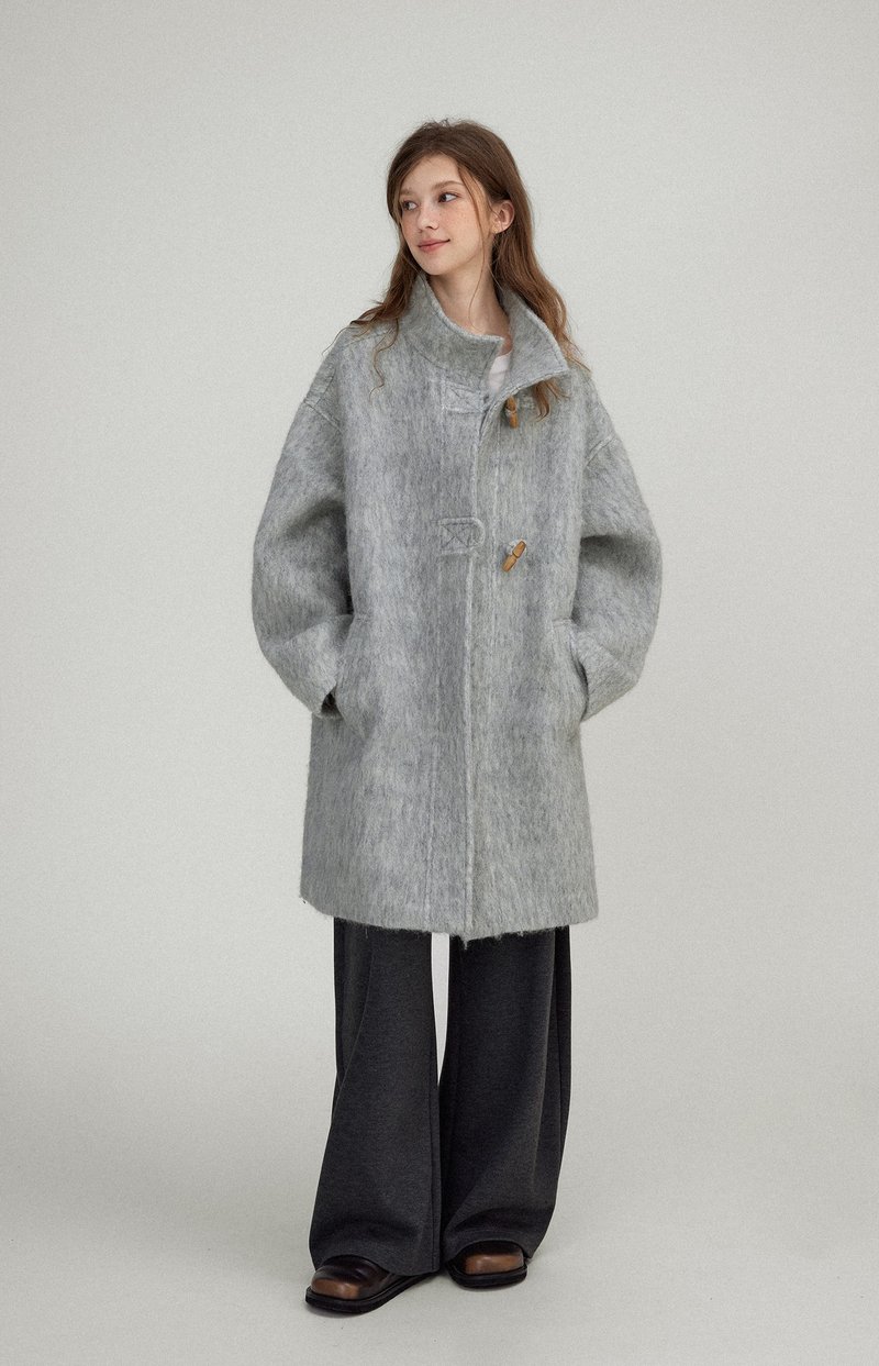 Snow filter fluffy stand collar horn button wool coat - Women's Blazers & Trench Coats - Other Materials Multicolor