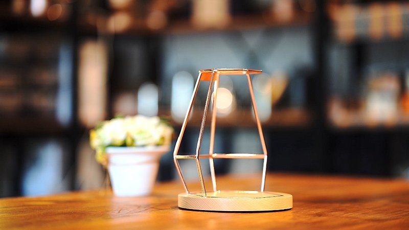 A-IDIO鑽石手沖咖啡架(手沖架+底座)-玫瑰金 - 咖啡壺/咖啡周邊 - 不鏽鋼 金色