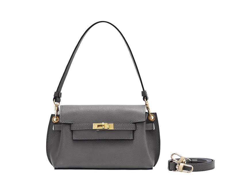 i CUTE時尚三用手工訂製迷你提包 - 手提包/手提袋 - 真皮 灰色