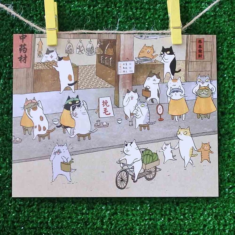 3貓小舖貓咪插畫明信片(畫家:貓小姐) – 挽毛師 - 心意卡/卡片 - 紙 