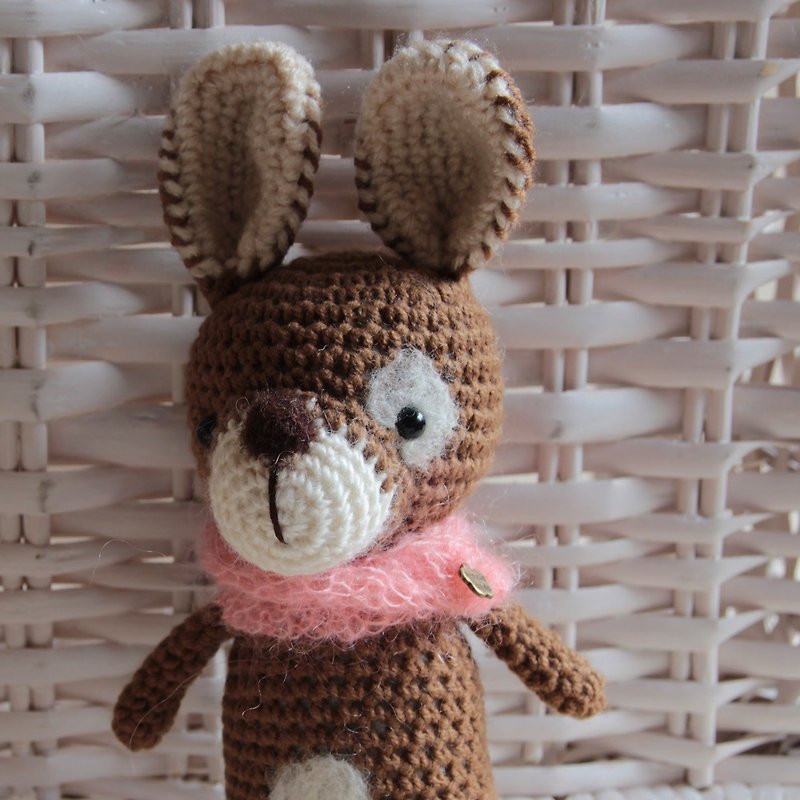 Amigurumi crochet doll: brown rabbit - ของเล่นเด็ก - เส้นใยสังเคราะห์ สีนำ้ตาล