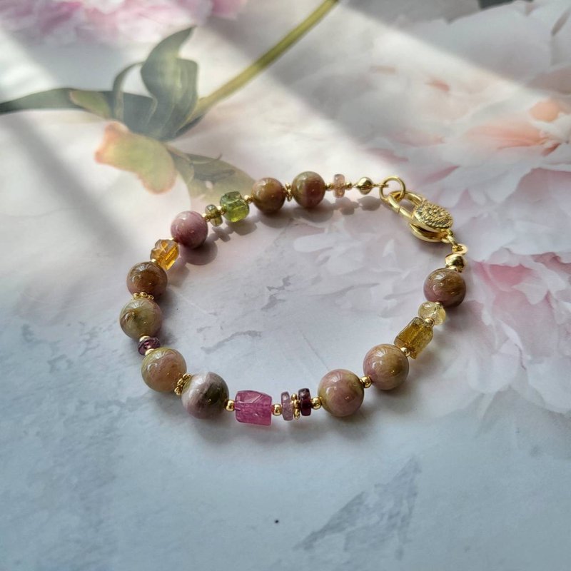 彩虹精靈/旺夫石/ 電氣石/願望石~西瓜碧璽手鍊 - 手鍊/手環 - 水晶 