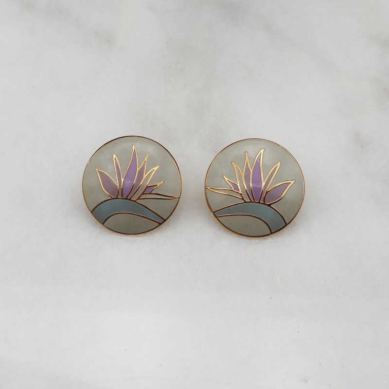 Vintage pumpkins. Laurel Burch 1980s Handmade Enamel Post Earrings - Earrings & Clip-ons - Enamel 