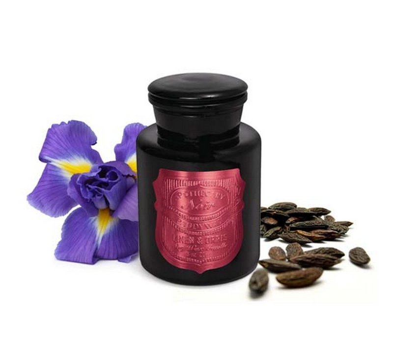 Paddywax Noir Linen & Orris Candle Iris top medicine jar scented candle/8OZ - เทียน/เชิงเทียน - วัสดุอื่นๆ หลากหลายสี