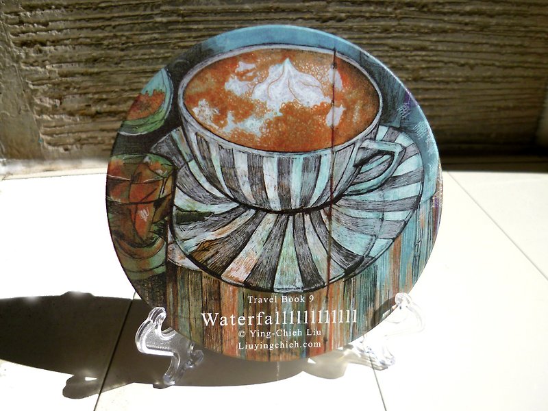 LKK Farm ※ {||||| |||||} ○ milk tea heat-resistant ceramic magical water coaster - Coasters - Other Materials Multicolor