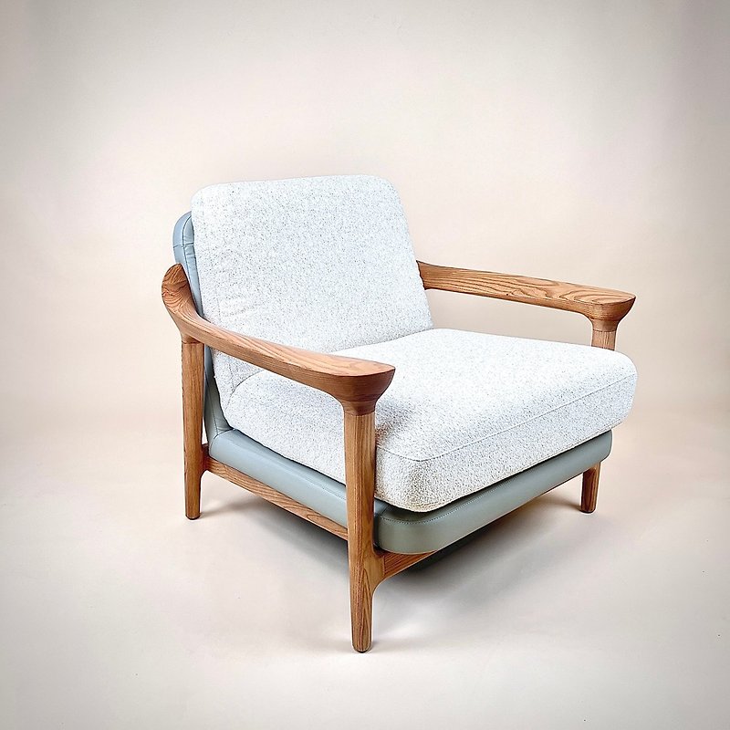 Solid wood simple new fashion solid wood single chair single sofa - เก้าอี้โซฟา - ไม้ 