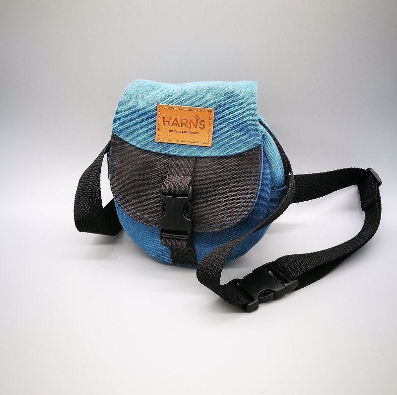 HARNS small circle bag with personality and function, diagonal bag, waist bag side backpack - กระเป๋าแมสเซนเจอร์ - ผ้าฝ้าย/ผ้าลินิน หลากหลายสี