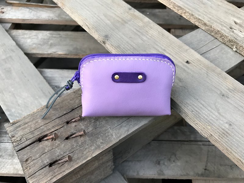 POPO│ Lavender. Purple │ Toast. Square bag│ Real Leather - กระเป๋าใส่เหรียญ - หนังแท้ สีม่วง