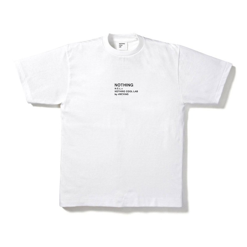 Thick pound T-shirt - "NOTHING" White - (Nothing Cool Lab NCL by MCVING) - เสื้อฮู้ด - ผ้าฝ้าย/ผ้าลินิน ขาว
