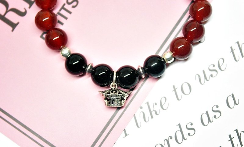 Natural stone X sterling silver elastic bracelet < Fulai, happiness! > -Limited*1- - Bracelets - Gemstone Purple