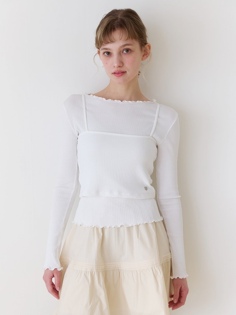 Puri layered t-shirt_ White - 女 T 恤 - 棉．麻 白色
