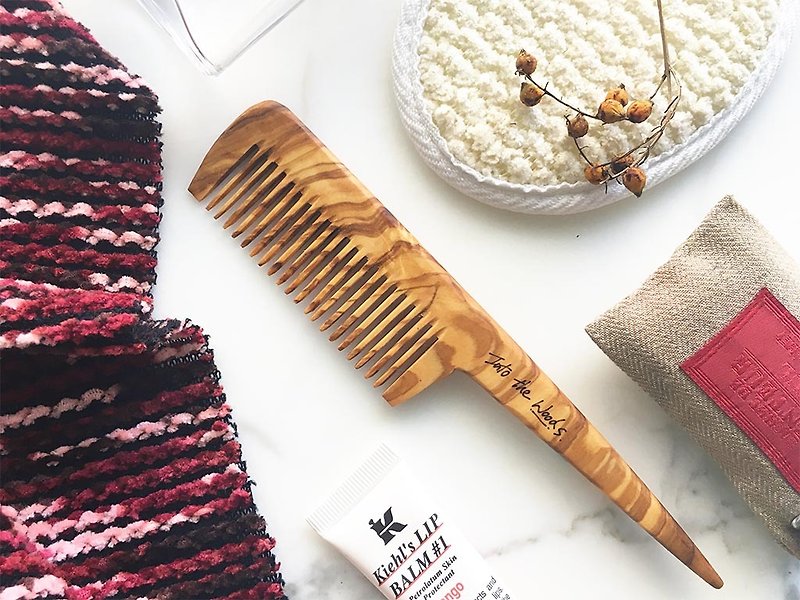 Olive wood - pointed tail comb - distribution comb - อื่นๆ - ไม้ สีนำ้ตาล
