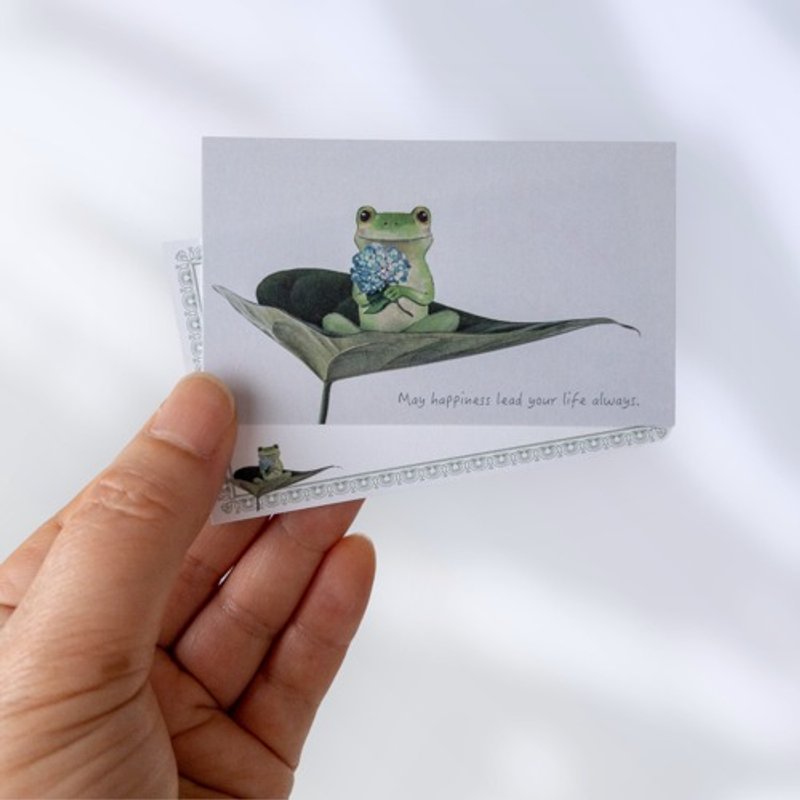 Message card and envelope set (Leaf and frog) - Cards & Postcards - Paper 