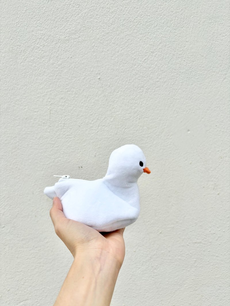 White Duckling Pouch (3 colors available) - กระเป๋าใส่เหรียญ - ไฟเบอร์อื่นๆ ขาว