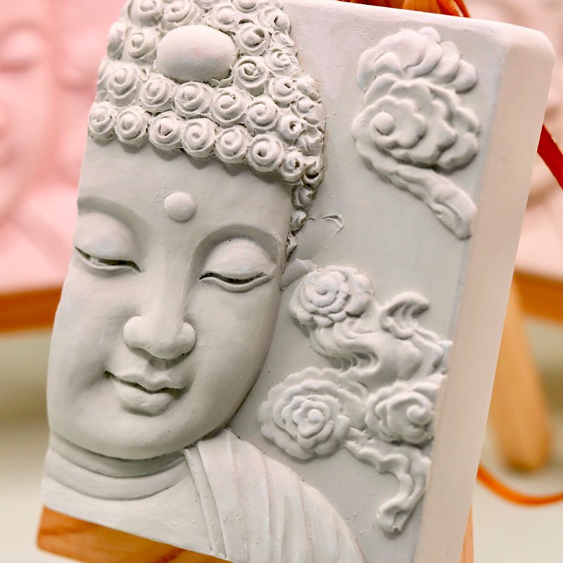 Cement Buddha XIV Desktop Decoration w/Easel - Items for Display - Other Materials White