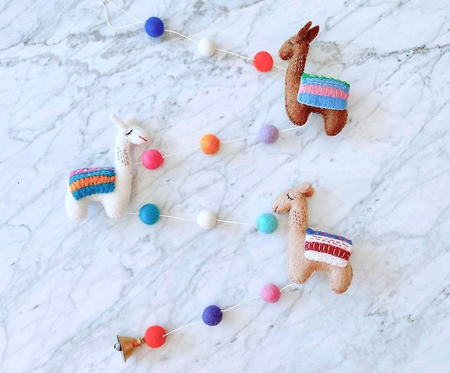 Wool Felt / Kid's Room Banner String - Happy Llama - Shop Ganapati Crafts  Co. Kids' Toys - Pinkoi