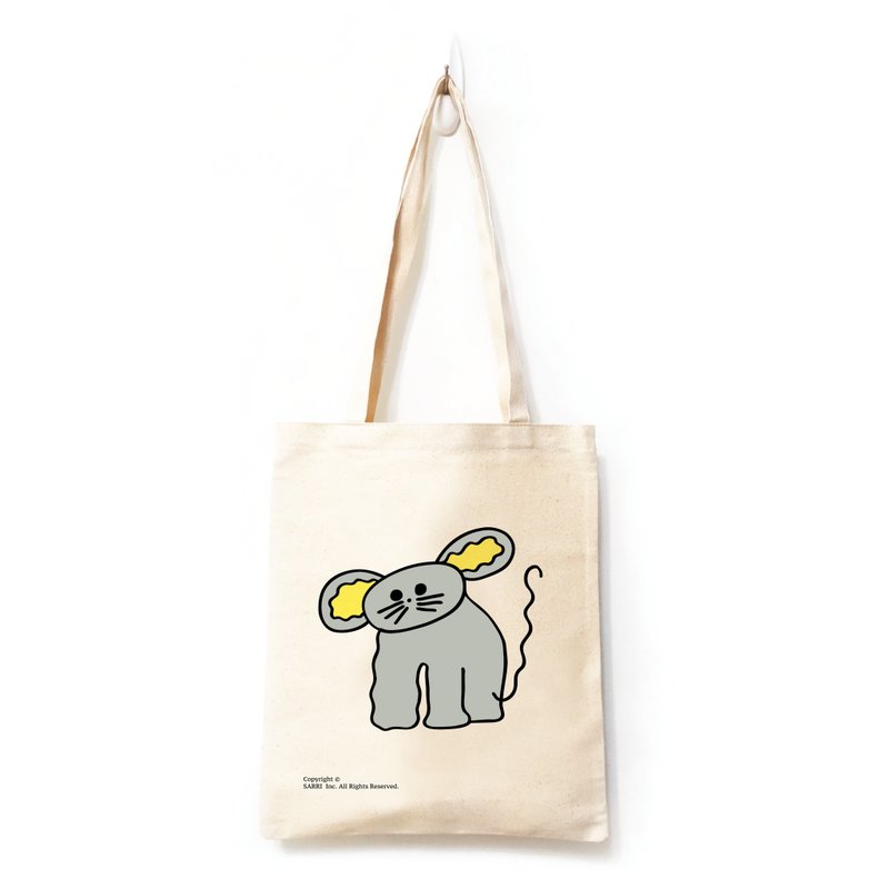 Elephant Rat Mouse Storage Bag Cosmetic Bag Canvas Bag Tote Bag Environmental Bag Canvas - กระเป๋าถือ - ผ้าฝ้าย/ผ้าลินิน 