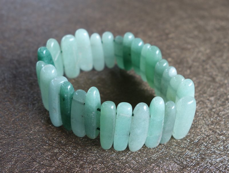 Natural Dongling jade hand row unisex men and women can be 45 grams hand circumference 16.5 bracelet bracelet bracelet - Bracelets - Jade Green