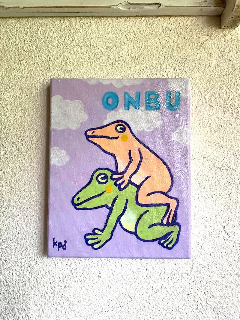 Blue frog mini canvas art - Posters - Paper Purple