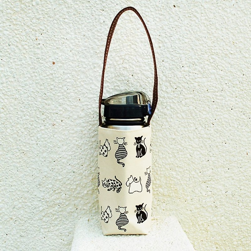Cat Dog Dog Kettle Bag / Left 1 - Beverage Holders & Bags - Cotton & Hemp Yellow