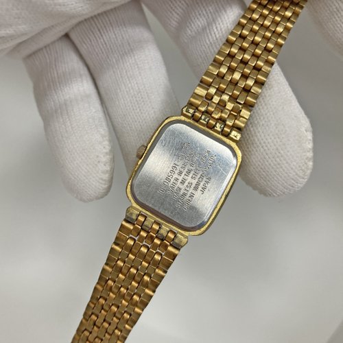 ORIENT square gold watch silver gray textured dial suede strap antique  stock watch vintage - Shop 1j-studio Women's Watches - Pinkoi