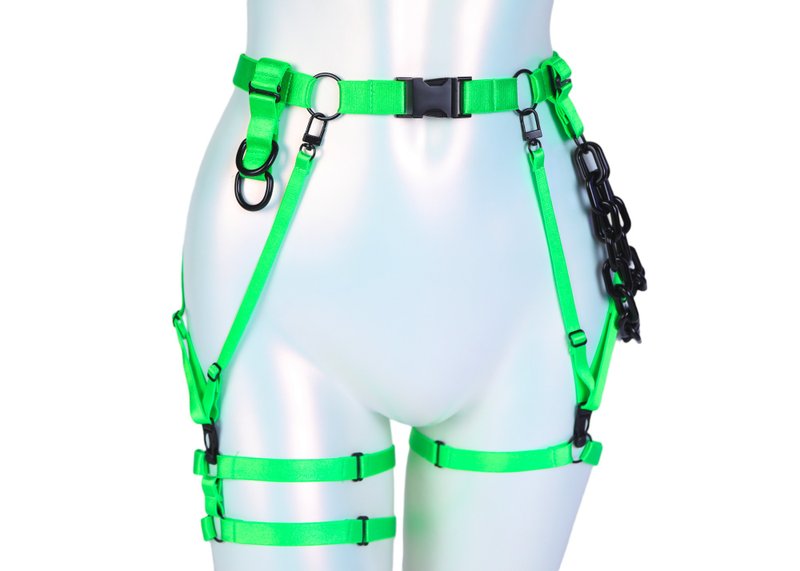 Acid Dragon Garter Belt - 其他 - 其他材質 綠色