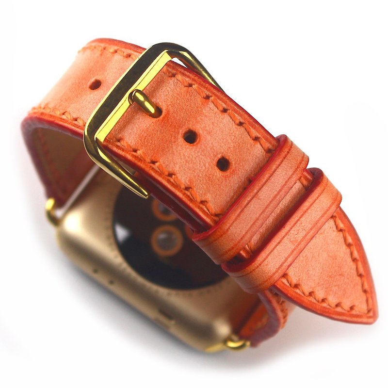 Apple watch handmade leather strap custom Classic Slim - Watchbands - Genuine Leather 