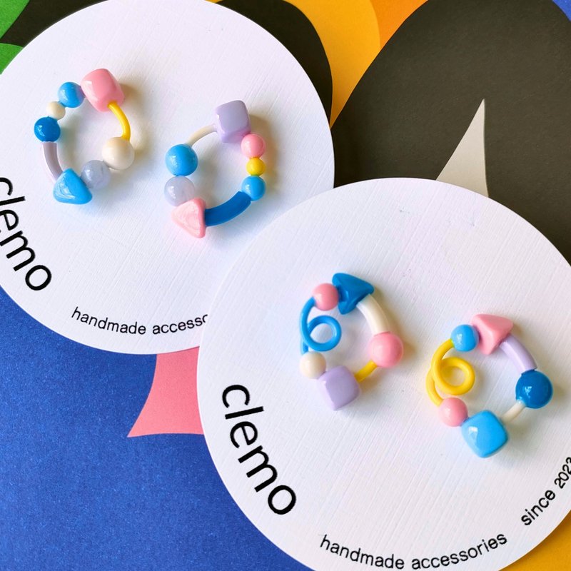 わっか キャンディブルー 【ピアス】 - ピアス・イヤリング - その他の素材 多色