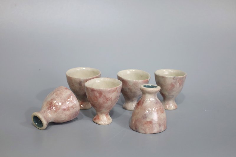 Tipsy series of small goblets, a set of six - ถ้วย - ดินเผา 