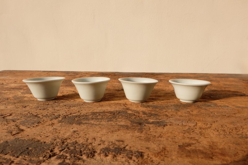 白瓷透光品茗杯 4入一組 - 茶壺/茶杯/茶具 - 瓷 白色