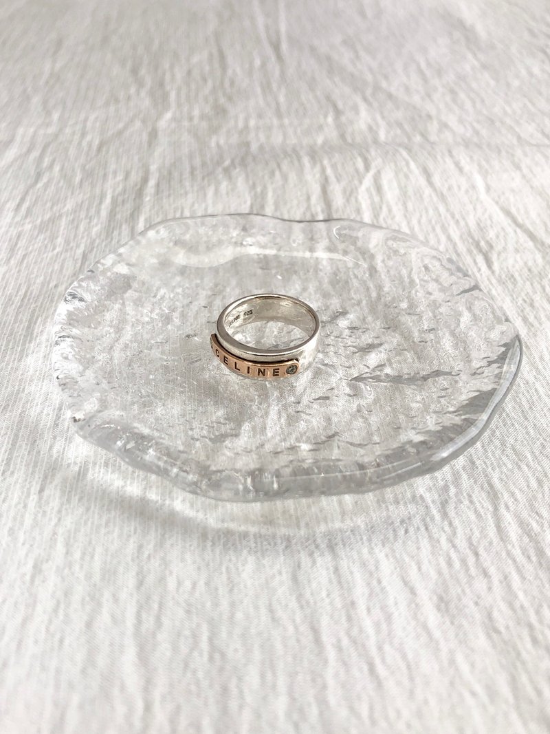 Direct from Japan Luxury Brand Used Bag CELINE Ring Silver Gold Logo SILVER925 vintage old 3y6k7c - แหวนทั่วไป - เงินแท้ สีเงิน