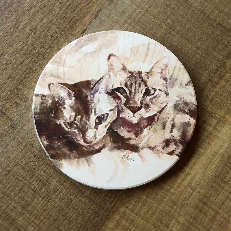 Ceramic Absorbent Coaster - Rob - Coasters - Pottery Brown